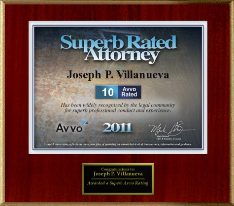 Avvo Superb Rated Attorney 2011
